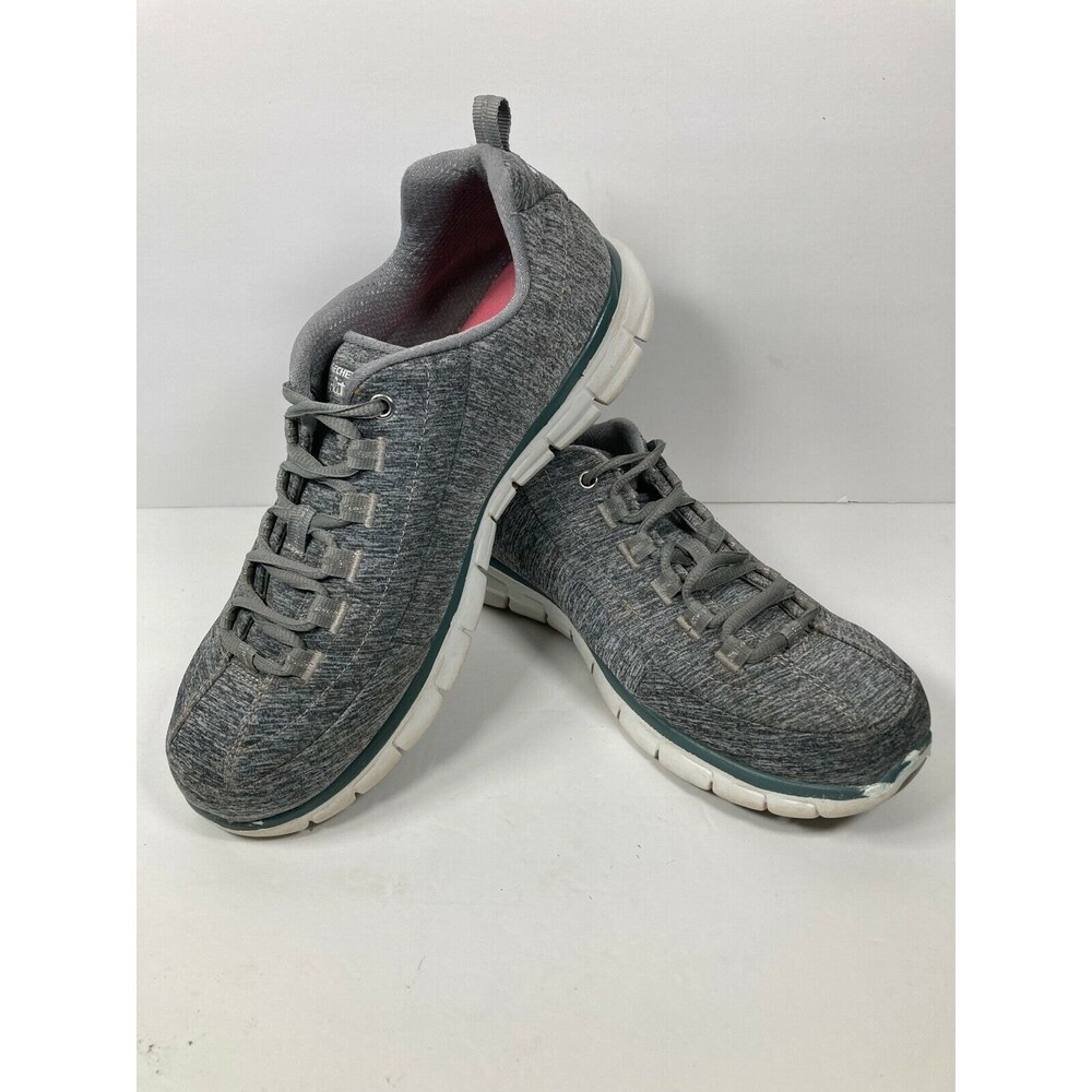 SKECHERS Womens 9.5 Flex Elite Walking Shoes Gray Athletic Sneakers 11863EW EUC